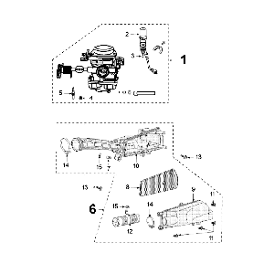 Carburetor Peugeot V-clic Silver Grey