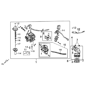 Carburetor Sym Fiddle II (BK-7C) iron grey