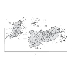 Crankcase Aprilia SR 50 H2O ie+carb 2004-2009