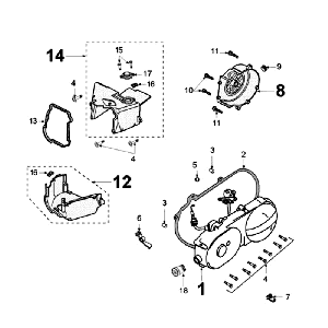 Crankcase Lid Peugeot Kisbee red