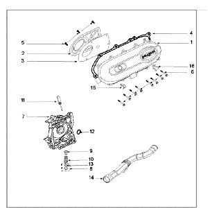 Crankcase Lid Peugeot Speedfight 3 4-stroke Grey