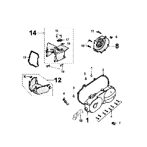 Crankcase Lid Peugeot Speedfight 4 4-stroke Red/Black
