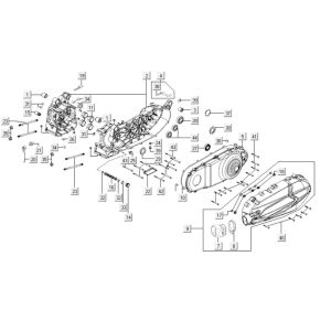Crankcase parts Kymco Downtown 300i white