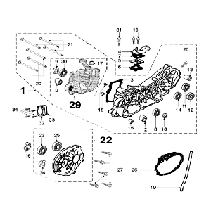 Crankcase short suspension rubbers Peugeot Speedfight 2 LC silver