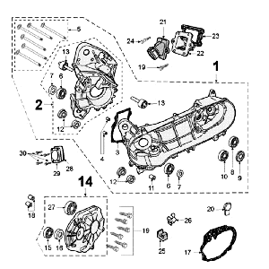 Crankcase Peugeot Jet Force LC white