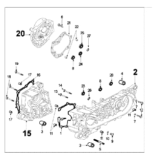 Crankcase Peugeot Speedfight 3 4-stroke Red