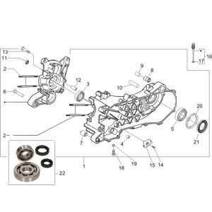 Crankcase Piaggio Zip 2000 4-stroke AC