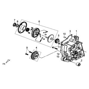 Right crankcase Sym XPRO 50 E4