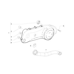Crankcase cover Piaggio Zip 2000 2-stroke AC