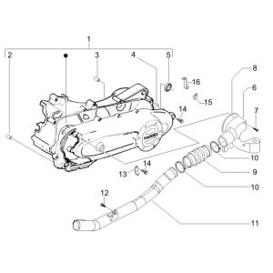 Crankcase cover Piaggio New Fly 4-stroke 4-valve