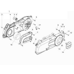 Piaggio Beverly 300 IE ABS E4 2016 - 2020 crankcase cover (EMEA)