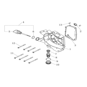 Crankcase cover China Ape50 black