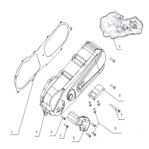 Crankcase cover Generic Cracker red 2009 2-stroke 25