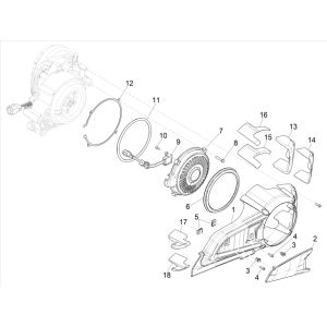 Crankcase cover - Vespa Elettrica cooling 2018-2019