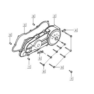 Crankcase cover Kymco ZX 2t ac blue-silver