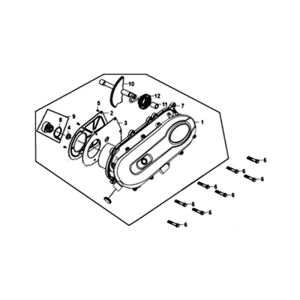 .CRANKCASE COVER LEFT Sym Orbit II Euro 4 Matt Gray