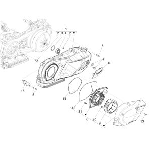 Piaggio Medley 125 4T IE ABS E4 2016-2019 crankcase cover (EMEA)