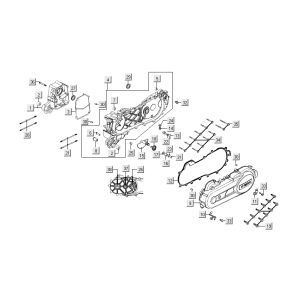 Crankcase kick start lid Kymco People S 4-stroke Elegance brown