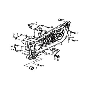 CRANKCASE LEFT STARTER MOTOR Sym Orbit II E4