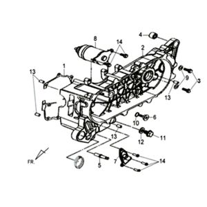 Left crankcase Sym XPRO 50 E4