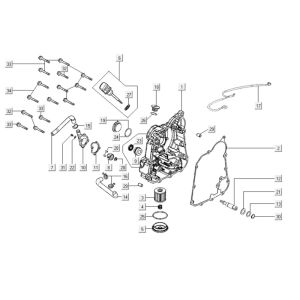 Crankcase right Kymco Downtown 300i dark grey