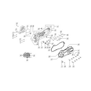crankcase hood Kymco Super8 4-stroke from 2009 white
