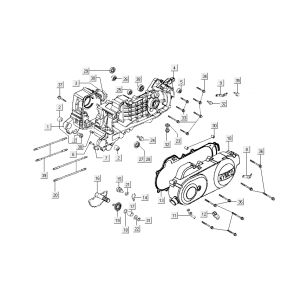crankcase half-kick Kymco Sento 4-stroke Black Gloss