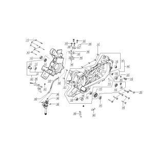 Crankcase Halves - Oil Pump Kymco B&W LC 2-stroke silver