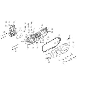 crankcase halves AGILITY 16+ 4T 200i Matte Metallic Silver