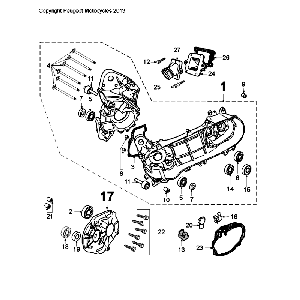 Crankcase Halves Peugeot Citystar 50 White