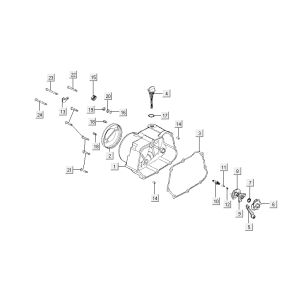 Crankcase clutch Kymco Activ 4-stroke red-black
