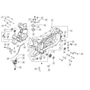 Crankcase oil pump Kymco Super9 2t lc o.m matt black-red
