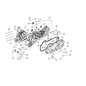 Crankcase cover Kymco Carry 4-stroke white