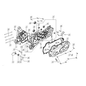 Crankcase cover Kymco VP50 4t ac brown metallic