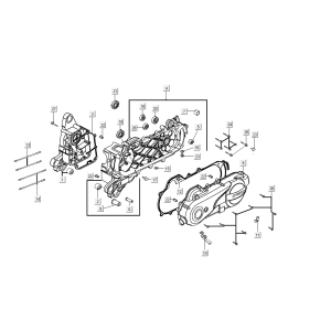 Crankcase cover Kymco VP50i injection euro4 oak metallic