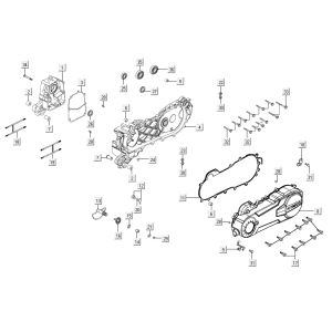Crankcase crankcase Kymco Agility 16'+ 4t matt metalic silver