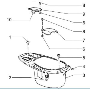 Helmbak Piaggio Zip RST 50 2-takt AC