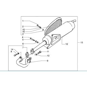 Uitlaat Piaggio Zip RST 50 2-takt AC