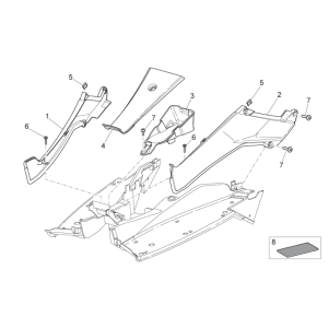 Treeplank - Zijskirts Aprilia SR 50 LC (injectie en carburateur) 2004-2009