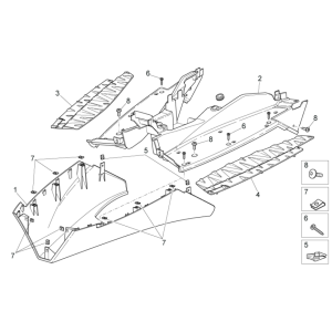 Treeplank - Onderspoiler Aprilia SR 50 LC (injectie en carburateur) 2004-2009