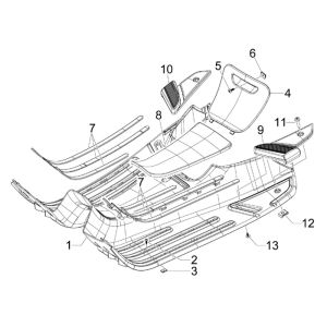 Footboard Vespa S 2-stroke white monte 544