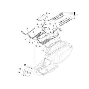 Footboard Vespa Sprint 2-stroke red dragon 894