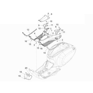 Footboard Vespa Primavera 2-stroke white fusion 544