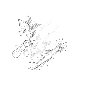 Central cover - Footrest Piaggio Liberty 50 4-stroke (IGET Euro 4)