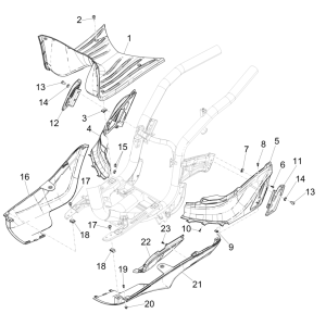 Central cover - Piaggio Liberty 50 4-stroke footrest