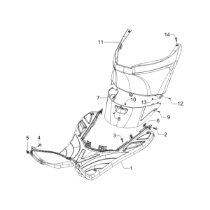 Central cover - Footrest Piaggio Zip 50 SP 2006-2013 white 724