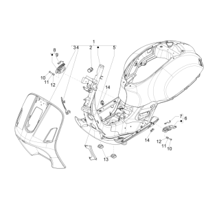 Chassis/Frame Vespa GTS 250 ie 2005-2016 (without ABS) red vintage 820/A