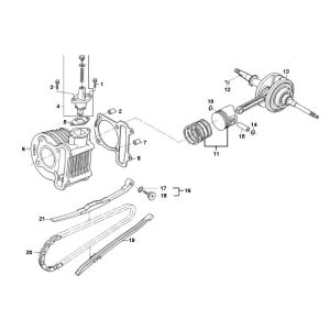 Cylinder- Crankshaft Znen ZN50QT-11 4-stroke