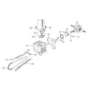 Cylinder crankshaft Kymco Agility 16'+ 4-stroke injection euro4 matt blue