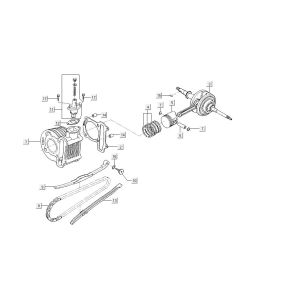 Cylinder-crankshaft Kymco Agility FR 12" 4-stroke euro4 white